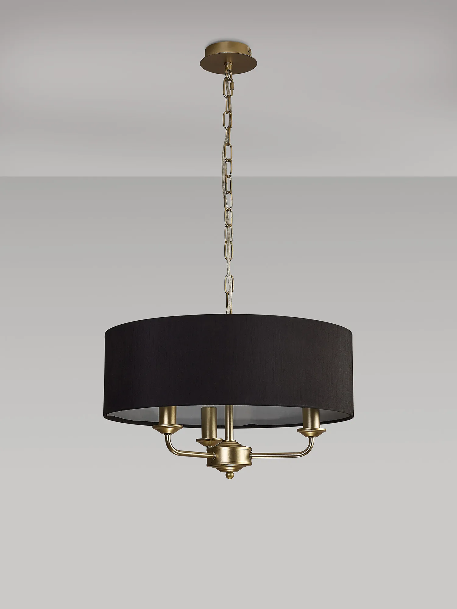 Banyan 45cm 3 Light Pendant Champagne Gold; Black DK0947  Deco Banyan CG BL